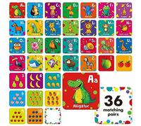Hebayy 72 PCS Jeu de mémoire, Jeu de Correspondance des Lettres et des Chiffres pour Les Tout-Petits, 36 Paires de Cartes mémoire pour Les Enfants d'âge préscolaire de 4, 5 et 6 Ans.