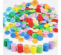 Hebayy Disques de Valeur de Position EVA de 250 PCS, jetons de comptage de 10 valeurs, jetons de Valeur de Position colorés et Souples, décimales aux nombres Entiers, Apprentissage des mathématiques