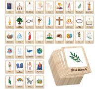 Hebayy Jeu assorti sur le thème de la Bible, 80 cartes mémoire de concentration de la Bible pour chrétiens, 40 paires de cartes de personnages bibliques, jouets éducatifs pour enfants, adultes