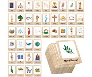 Hebayy Jeu assorti sur le thème de la Bible, 80 cartes mémoire de concentration de la Bible pour chrétiens, 40 paires de cartes de personnages bibliques, jouets éducatifs pour enfants, adultes