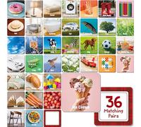 Hebayy Jeu de Mémoire de 72 Pièces avec des Articles du Quotidien, 36 Motifs de Cartes Mémoire d'Objets du Quotidien, Jeu de Correspondance d'Images Stimulant, Jouets Éducatifs d'apprentissage