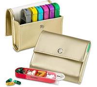 Hebdomadaire de voyage organisator - Lot van 2 boîtes à pilules pour médicaments, boite à pilules, boite à médicaments, boite à médicaments, organisator de boite à vitamin pour 4 fois par jour,