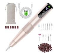 HEBECA Ponceuse pour Ongles Professionnelle - 12 en 1 Lime a ongle electrique sans fil - Perceuse ongles électrique Kit de Manucure Pédicure Rechargement pour ongles en gel naturel ou acrylique (Or)