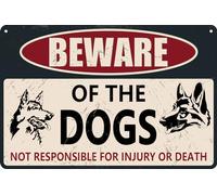 HEBELYX Panneau d'avertissement en métal avec inscription « Beware of Dog » - 20,3 x 30,5 cm - Facile à monter - Utilisation en intérieur ou en extérieur - Panneau « Beware of Dog » pour la maison et