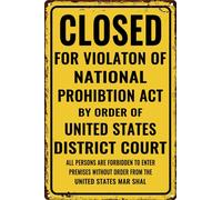 HEBELYX Plaque rétro en métal « Closed Violation » - 922 - Décoration murale vintage - 30,5 x 20,3 cm - Huit - 922