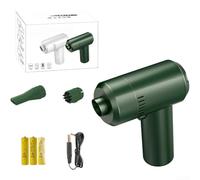 HEBEOT Aspirateur à main sans fil rechargeable par USB, ventouse puissante, faible bruit, avec buse plate et brosse en nylon pour voiture, animal domestique, bureau, nettoyage rapide, blanc (D)