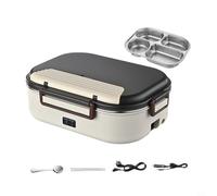 HEBEOT Boîte à Lunch Électrique Réchauffeur de Nourriture 50W Réchauffeur de Nourriture Portable Réchauffeur de Nourriture Étanche Chauffé avec Baguettes et Cuillère(F)