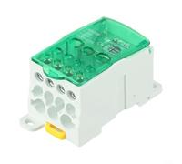 HEBEOT Boîte de jonction d'alimentation sur rail DIN 80 A à 500 A Connecteur de bornier de distribution avec coque en polycarbonate ignifuge et guide en laiton étamé pour fil électrique et câble Inst