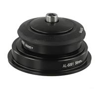 HEBEOT Casque de vélo conique en alliage d'aluminium à double roulement pour VTT et vélo de route, tube de direction compatible avec fourches de 28,6 mm et 39,8 mm, noir