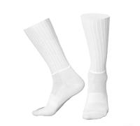 HEBEOT Chaussettes de cyclisme antidérapantes et résistantes à l'usure en nylon polyester respirant Unisexe Taille 36 44 pour vélo de route et VTT, course à pied, randonnée, sport, noir et blanc (D)