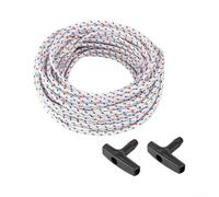 HEBEOT Corde de démarrage de 15,2 m avec poignées ergonomiques pour tondeuse à gazon à essence, coupe-feuilles, souffleur de feuilles, fixation moteur (4 mm)