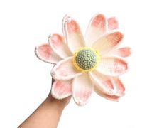 HEBEOT Ensemble de fleurs de lotus et feuilles de lotus tissées à la main en coton de lait 16,5 cm x 43 cm de hauteur 12 cm pour décoration de maison de ferme, bibliothèque, cheminée (feuille de lotus