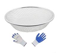 HEBEOT Grand tamis de jardin en plastique robuste en maille pour jardin - Tamis de compost - Outil pour seaux de 5 gallons - 30 cm de large x 7 cm de hauteur (10 mm)