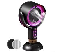 HEBEOT Hotte de cuisine portable USB avec filtre amovible, deux réglages de vitesse, tasse de stockage d'huile réglable, batterie rechargeable 3000 mAh, ventilateur extracteur de bureau compact