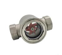 HEBEOT Indicateur de débit d'eau, bouchon carré en acier inoxydable 304 soudé à turbine en verre DN8, DN10, DN15, DN20, DN25 pour équipement d'automatisation (DN8)