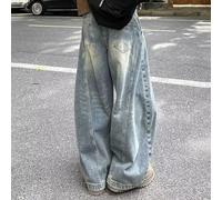 HEBEOT Jean pour homme coupe ample coupe droite vintage décontracté bleu pantalon pour le printemps, l'été, l'automne, les vacances quotidiennes ou les vacances dans les tailles M à 3XL (3XL bleu)