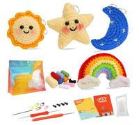 HEBEOT Kit de crochet pour débutants avec rembourrage de crochet de fil et instructions pour créer une pince à cheveux à faire soi-même avec tutoriel vidéo étape par étape pour Ma(C)