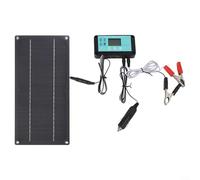 HEBEOT Kit de panneau solaire 600 W en silicone monocristallin noir vert couleur 100 A contrôleur de charge fils de connexion ventouses, câble de charge de voiture, pince de sortie, camping-car