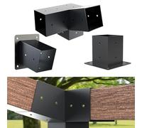 HEBEOT Kit de pergola avec supports pour pergola de toit incliné, support mural d'extension pour porche tonnelle de 10,2 x 10,2 cm, noir (C)