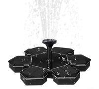 HEBEOT Kit de pompe à fontaine solaire 4 modes de pulvérisation Panneau solaire 7 V 1,4 W DC 3-12 V pour jardin, étang, bain d'oiseaux, fontaine, fontaine d'extérieur facile à installer, 205 mm de