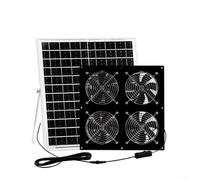 HEBEOT Kit de ventilateur d'échappement solaire 12 V avec panneau de 25 W en métal étanche pour poulailler, serre, abri de jardin (avec panneaux solaires)