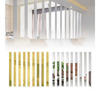 HEBEOT Lot de 10 autocollants muraux décoratifs en acrylique pour la maison, la chambre à coucher, 5 x 50 cm (argent, or, noir)