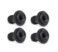 HEBEOT Lot de 4 bouchons de bouteille de vin réutilisables en caoutchouc de silicone pour vin mousseux rouge, blanc, passe au lave-vaisselle, noir