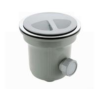 HEBEOT Panier d'évier de cuisine avec siphon anti-parfum, double système de filtration pour capturer les particules alimentaires et bloquer les gaz d'égout Matériau en acier inoxydable (185 mm)