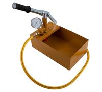 HEBEOT Pompe à pression manuelle en aluminium jaune 30 x 18 cm Capacité 5 MPa Grand manomètre Système de valve G1/2" Tuyau haute pression