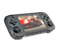 HEBEOT Retro R46H Console de jeu portable avec écran HD IPS de 4,5", système open source, connectivité Wi-Fi et bibliothèque de jeux classique en ABS portable pour nostalgique (R46H-64G Noir)