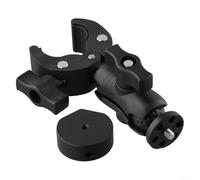 HEBEOT Support de fixation réglable pour tube rond Starlink Mini avec adaptateur en alliage d'aluminium - Support réglable pour toit de camping-car, yacht ou garde-corps léger (support + noir)