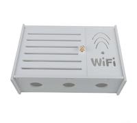 HEBEOT Support mural pour routeur sans fil - Boîte de rangement WiFi - Décoration murale pour la maison et le bureau - Dissipation de la chaleur - Blanc (E)