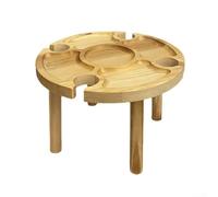 HEBEOT Table de pique-nique stable et portable en bois avec support pour verre à vin, adaptée pour les activités de plein air sur divers terrains, y compris l'herbe et le sable (30 x 16 cm)