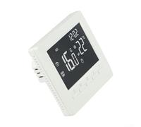 HEBEOT Thermostat d'ambiance programmable 7 jours 5/2 jours Couleur blanche 86 x 86 x 28 mm Alimenté par piles Deux batteries 1,5 V Plage de 5-90 ℃ pour chaudière à gaz Chauffage au sol avec vis