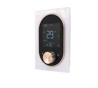 HEBEOT Thermostat de chaudière intelligent WiFi 16 A avec écran VA et bouton tactile pour chauffage au sol, sauna, salle de 5 à 35 °C, programmation hebdomadaire, noir (blanc)