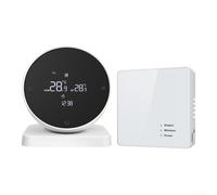 HEBEOT Thermostat intelligent, thermostat sans fil, connexion Wi-Fi, installation facile avec application, fonction de télécommande, écran tactile LCD pour chauffe-eau 10,5 x 8,6 cm (WiFi)