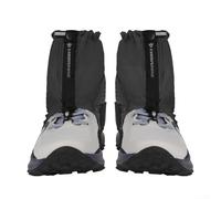 HEBEOT Trail Guêtres basses unisexes en nylon imperméable avec cordon de serrage réglable pour la randonnée, le cyclisme, la course à pied, la marche sur neige, taille 38-45, gris, jaune, noir (noir)