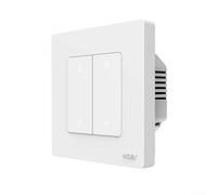 HEBEOT Variateur d'intensité intelligent WiFi pour Zigbee - Variateur d'intensité intelligent - Multi contrôle de la lumière pour domotique - 86 x 86 x 38,5 mm (blanc, 2 gang)