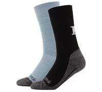 Heber Peak - EvergreenHe. Hiking Crew Socks 2-Pack - Chaussettes de randonnée - EU 37-39 - black / light blue