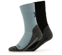Heber Peak - Kid's EvergreenHe. Hiking Crew Socks 2-Pack - Chaussettes de randonnée - EU 35-38 - black / light blue
