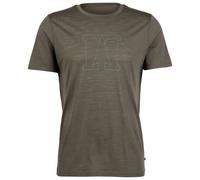 Heber Peak - MerinoMix150 PineconeHe. Logo T-Shirt - Haut en mérinos - M - olive nights