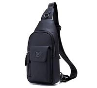 Hebetag Sac à bandoulière en cuir pour homme et femme, #04Noir., 17cm(W) x9cm(D) x32cm(H)(6.69x3.54x12.59) approx;