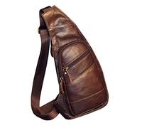 Hebetag Sac à bandoulière en cuir pour homme et femme, voyage, camping en plein air, 13cm(W) x4cm(D) x24cm(H)(5.1"x1.6"x9.4") approx;