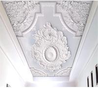 HEBIQUAN Plafond papier peint 3D murale en trois dimensions plâtre ligne sculpture salon décoration de la maison plafond peinture murale hall de l'hôtel plafond art peinture