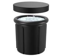 Hebitod Bain de Glace pliable avec 5 couches d'isolation, Tonneau de glace Bain glacé gonflable pour maison Outdoor avec couverture, Bain glacé indépendant, Baignoire pliante pour sportifs débutants