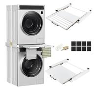 Hebitod Cadre de connexion universel pour machine à laver et sèche-linge - Cadre intermédiaire - Kit empilable pour machine à laver et sèche-linge avec porte-serviettes