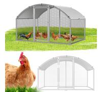 Hebitod Enclos de liberté poulailler, cages en métal 3x2x2m petite cage d'animaux avec serrure de sécurité et couverture étanche pour parcours de poules, enclos à toit en dôme pour poules, cage à