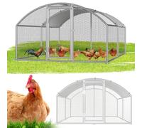 Hebitod Enclos pour poulailler, 3 x 3 x 2 m, en métal, avec serrure de sécurité et couvercle étanche, toit en dôme pour poules, oiseaux, plantes
