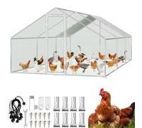 Hebitod Enclos pour poulailler, 3 x 6 x 2 m, en métal, avec serrure de sécurité et couvercle étanche pour poules, oiseaux, plantes