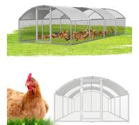Hebitod Enclos pour poulailler, 3 x 8 x 2 m, en métal, avec serrure de sécurité et couvercle étanche, toit en dôme pour poules, oiseaux, plantes